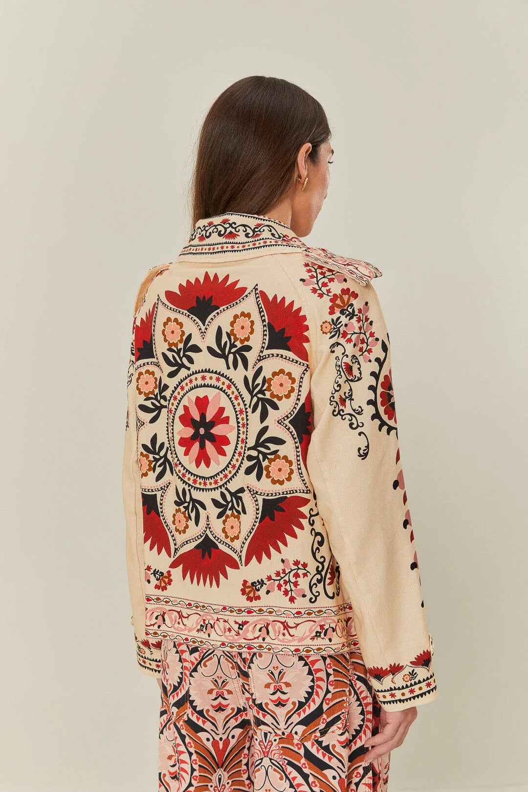 Cream Cashew Mandala Blazer