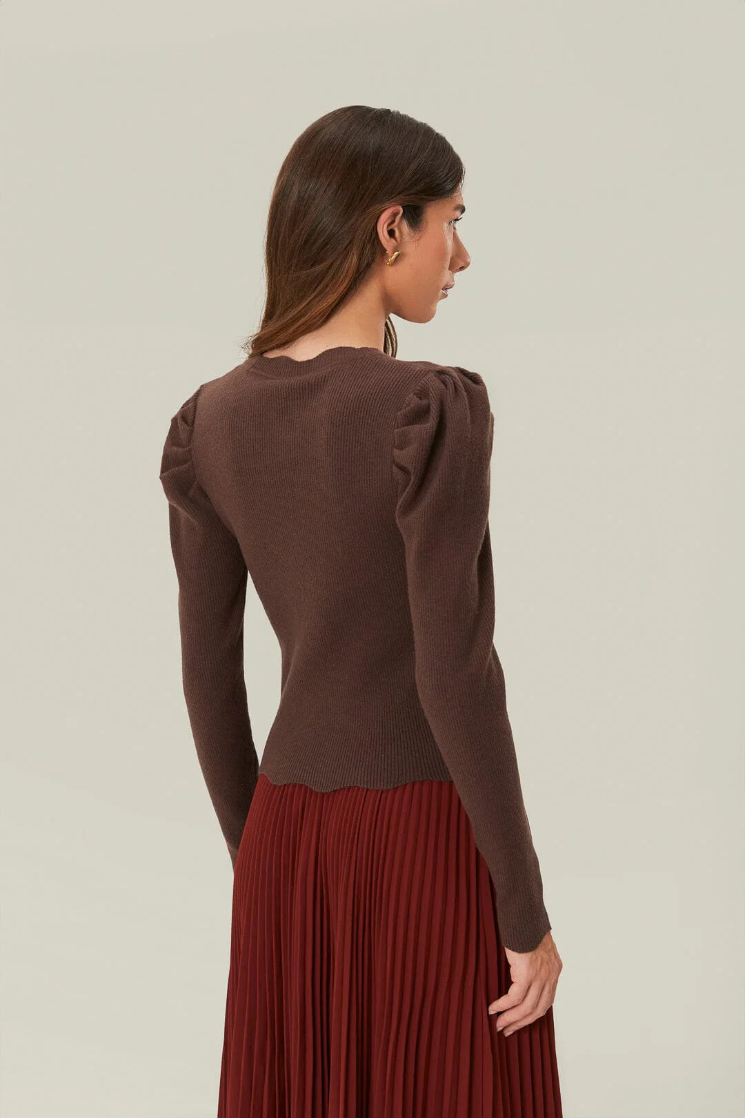 Brown Knit Blouse