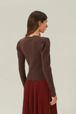 Brown Knit Blouse