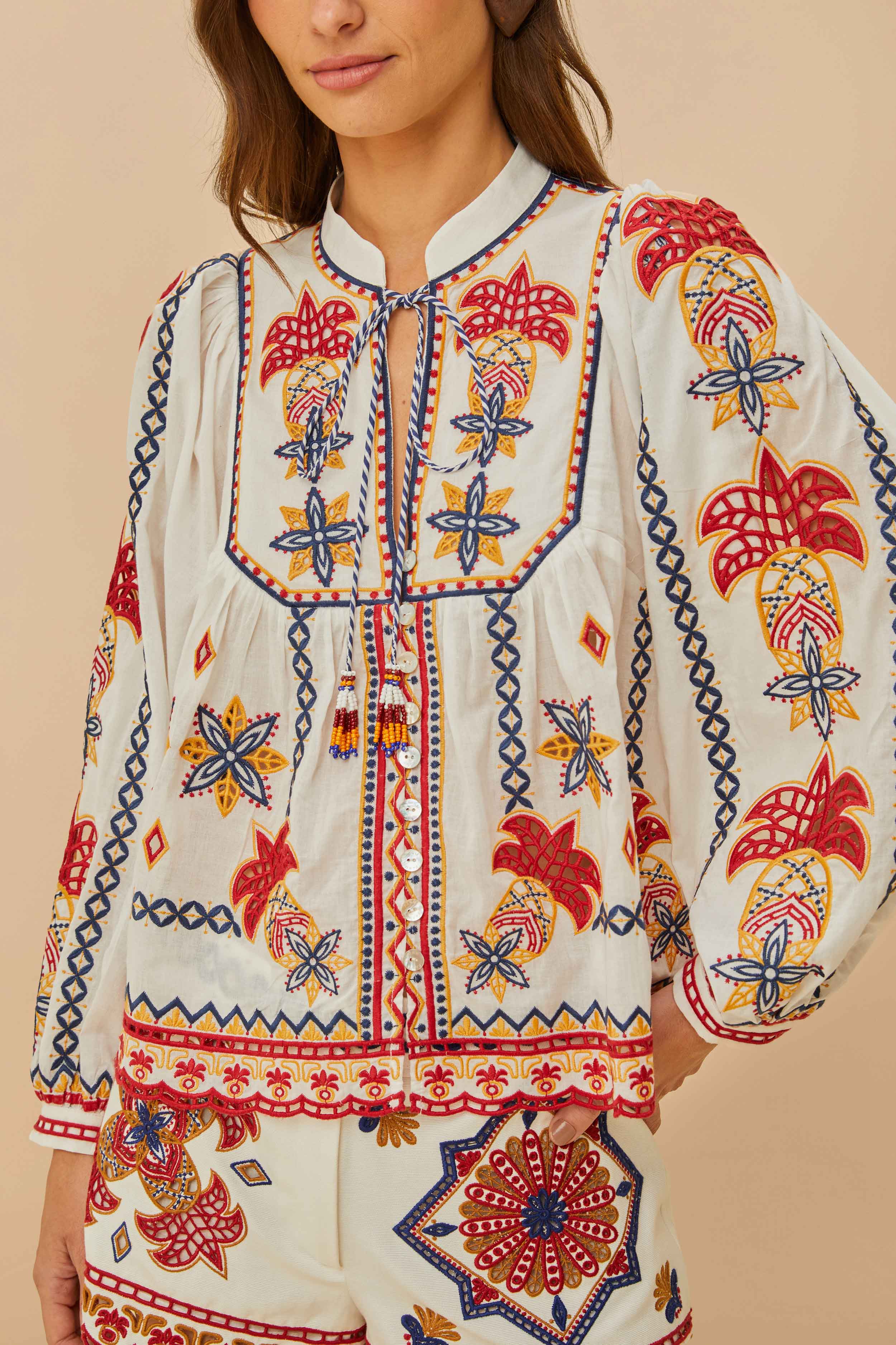 Off-White Marys Tiles Embroidered Blouse