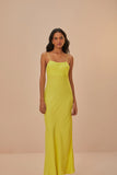 Neon Green LENZING™ ECOVERO™ Viscose Slip Dress