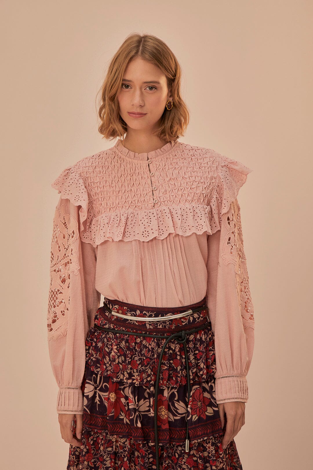 Rose Honeycomb Blouse