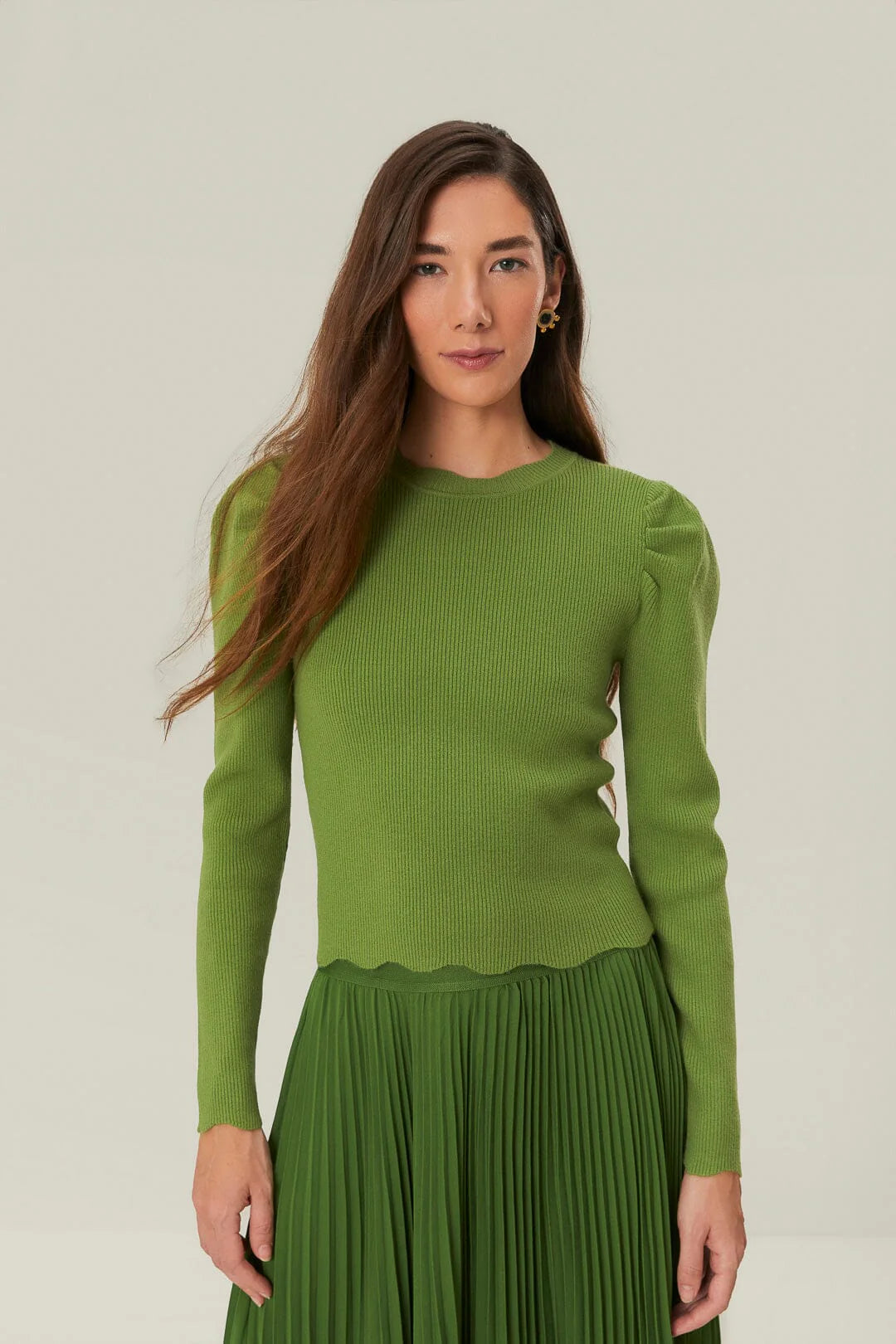 Green Knit Blouse