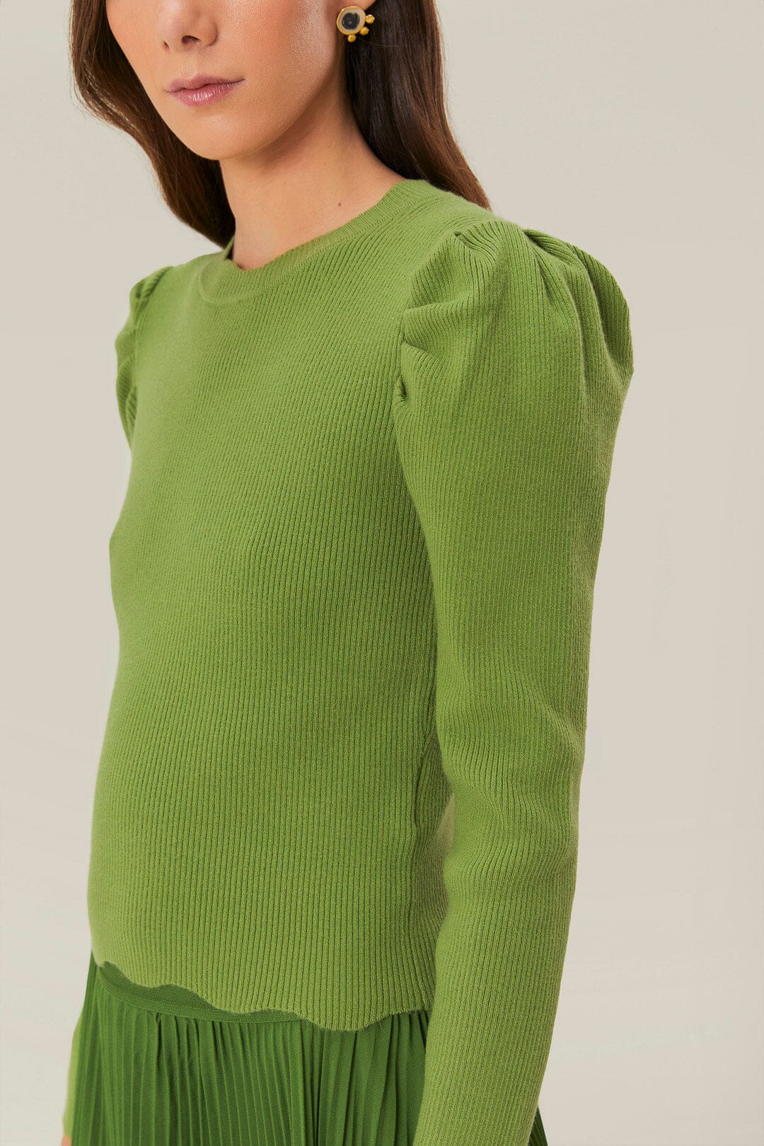 Green Knit Blouse