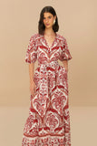 Off-White Tropical Cameo Belted Maxi Dress