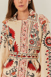 Cream Cashew Mandala Blazer