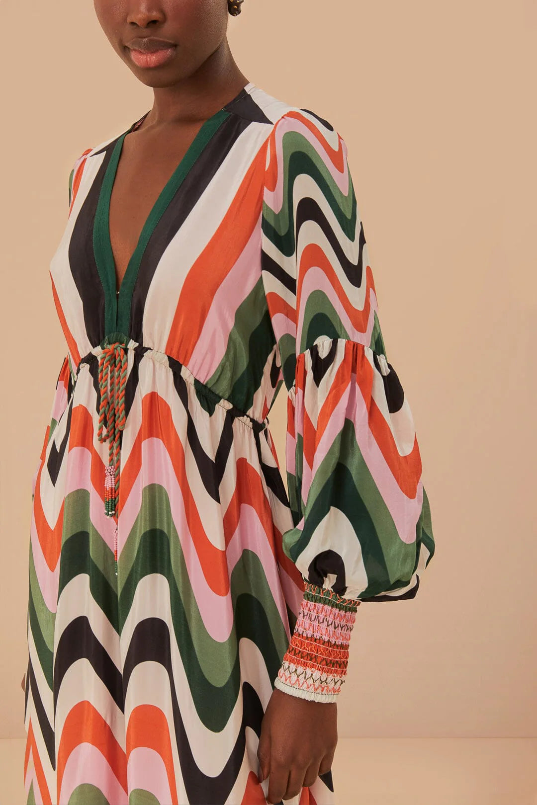 Multicolor Wave Gradient Maxi Dress