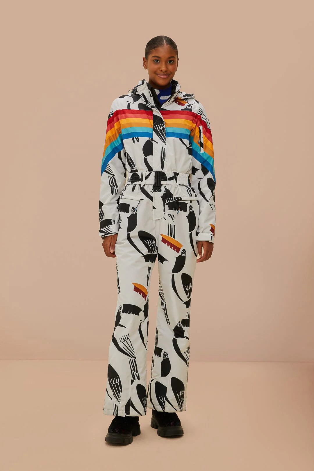 White Toucans Rainbow Ski Jumpsuit