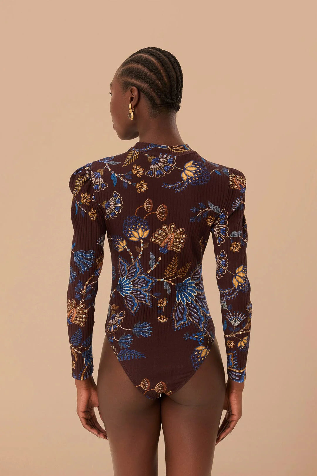 Brown Embroidered Garden Bodysuit