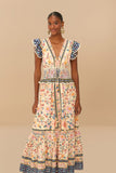 Cream Superbloom Tapestry Maxi Dress