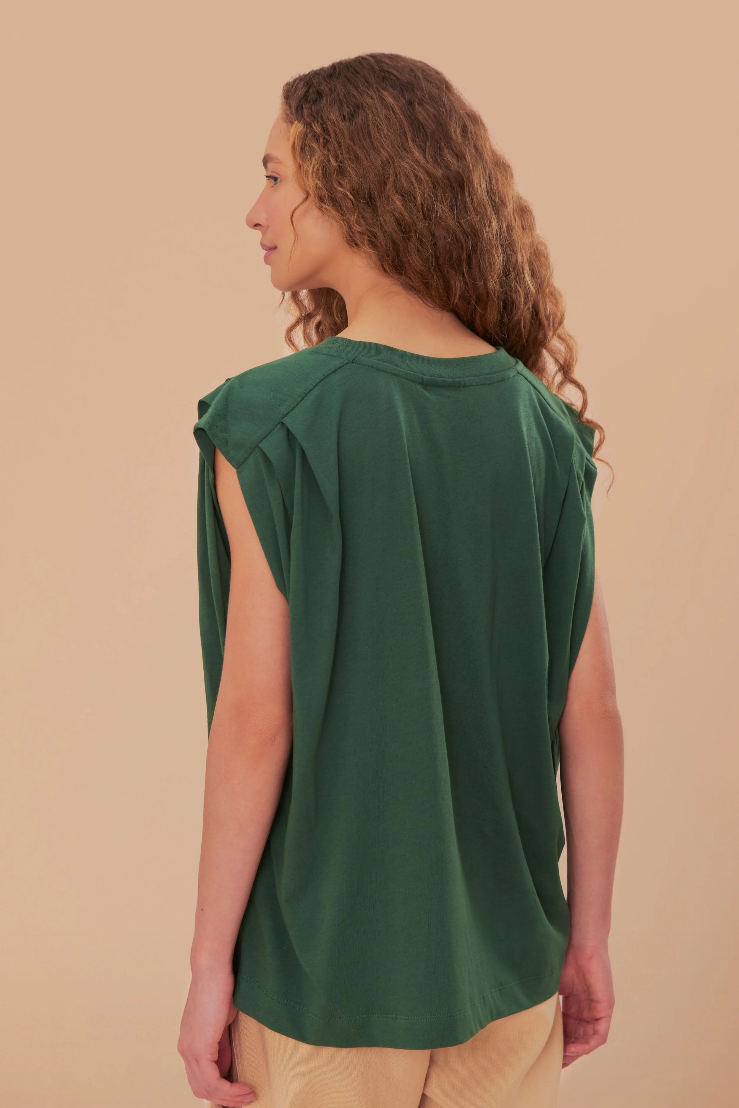 Green Nature Lovers Pleat Organic Cotton T-Shirt