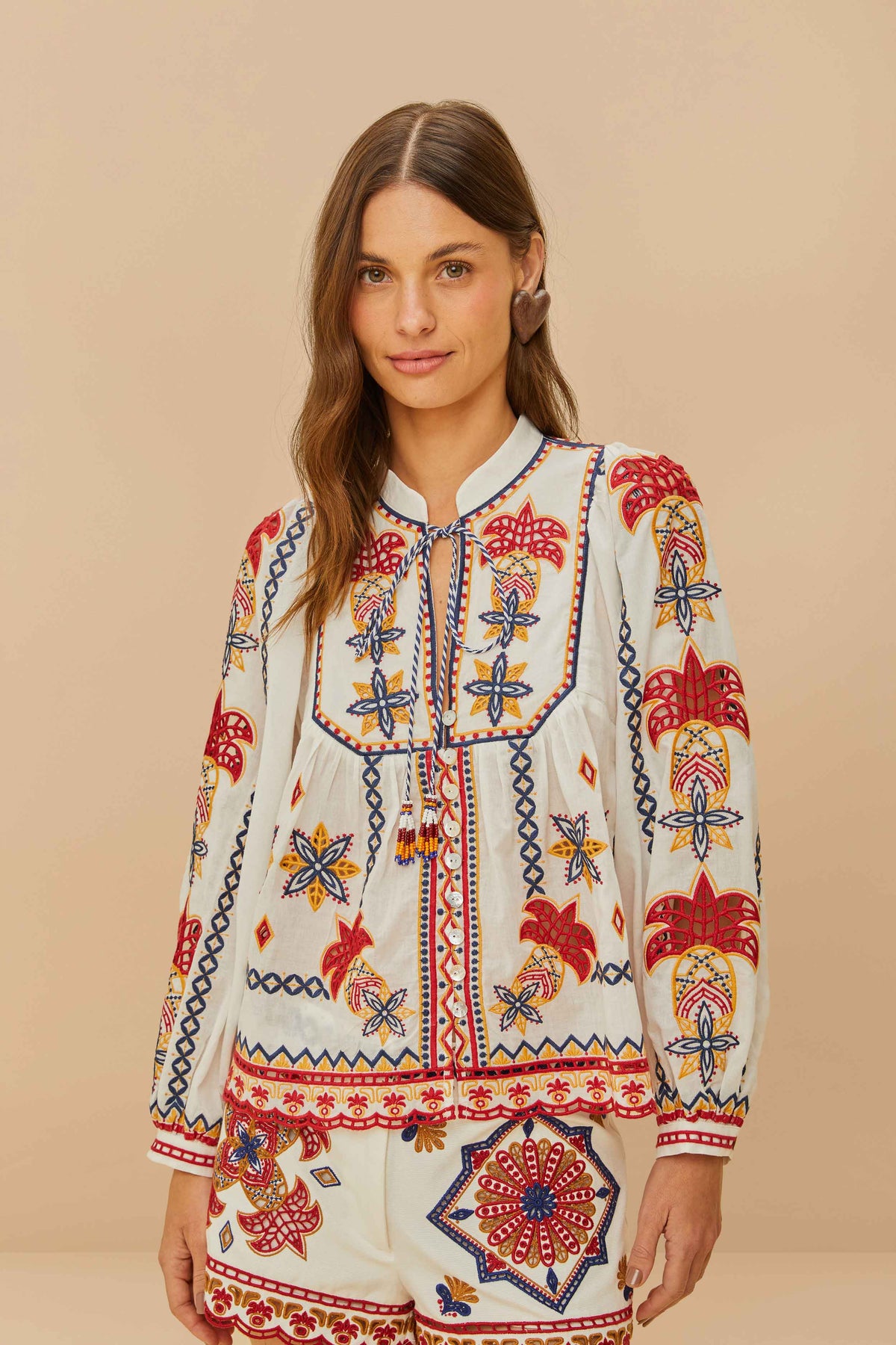 Off-White Marys Tiles Embroidered Blouse