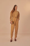 Brown Raglan Sleeve Jumpsuit