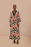 Multicolor Wave Gradient Maxi Dress