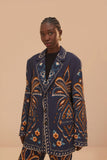 Blue Pineapple Ikat Blazer