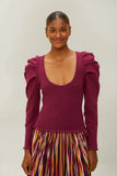 Burgundy Knit Corset Top