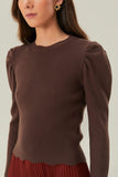 Brown Knit Blouse