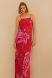 Red Summer Fruit Lenzing™ Ecovero™ Viscose Maxi Dress