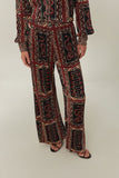 Black Snake Scarves Pleated Pants