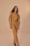 Brown Raglan Sleeve Jumpsuit