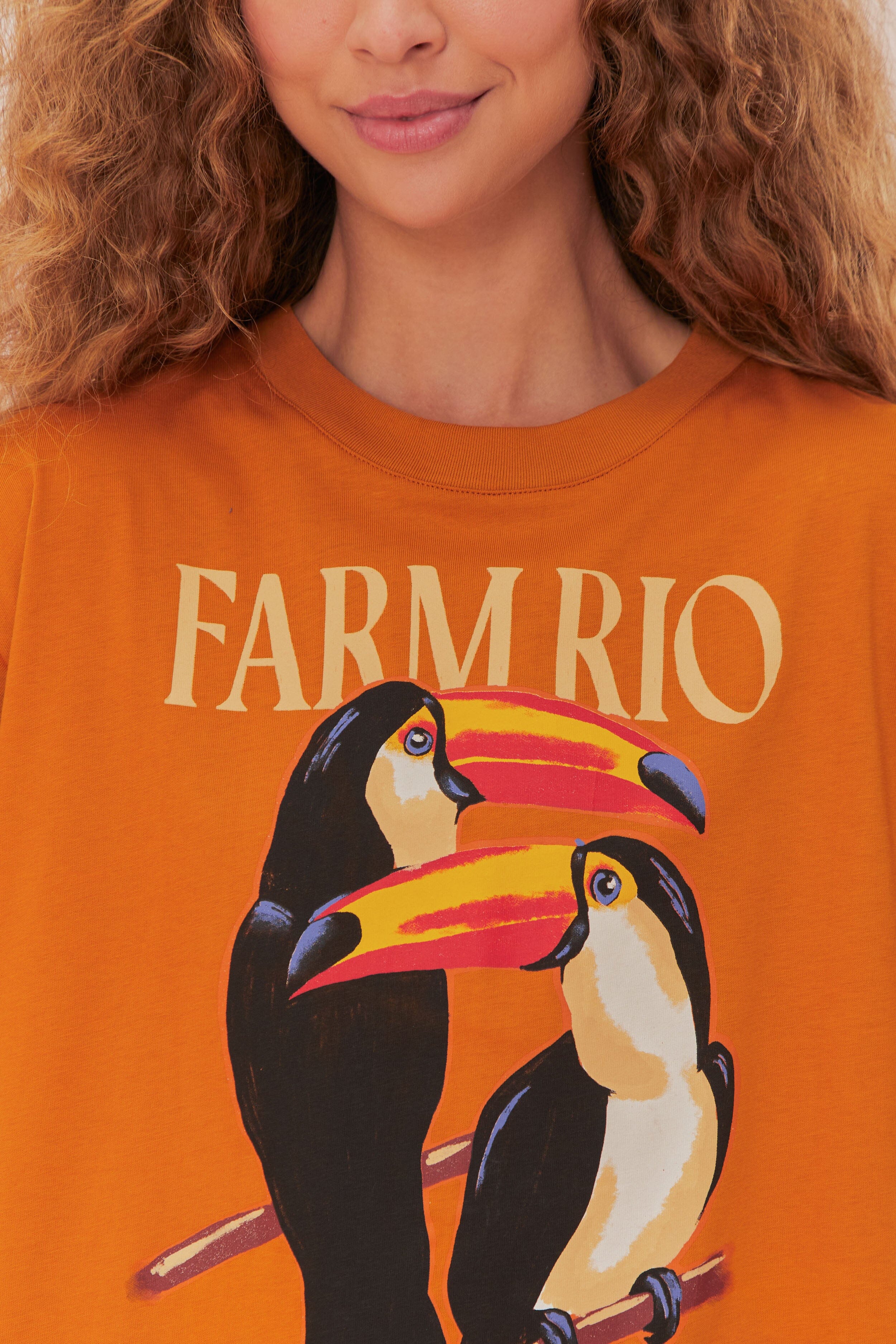 Brown Farm Rio Toucan Organic Cotton Relaxed T-Shirt