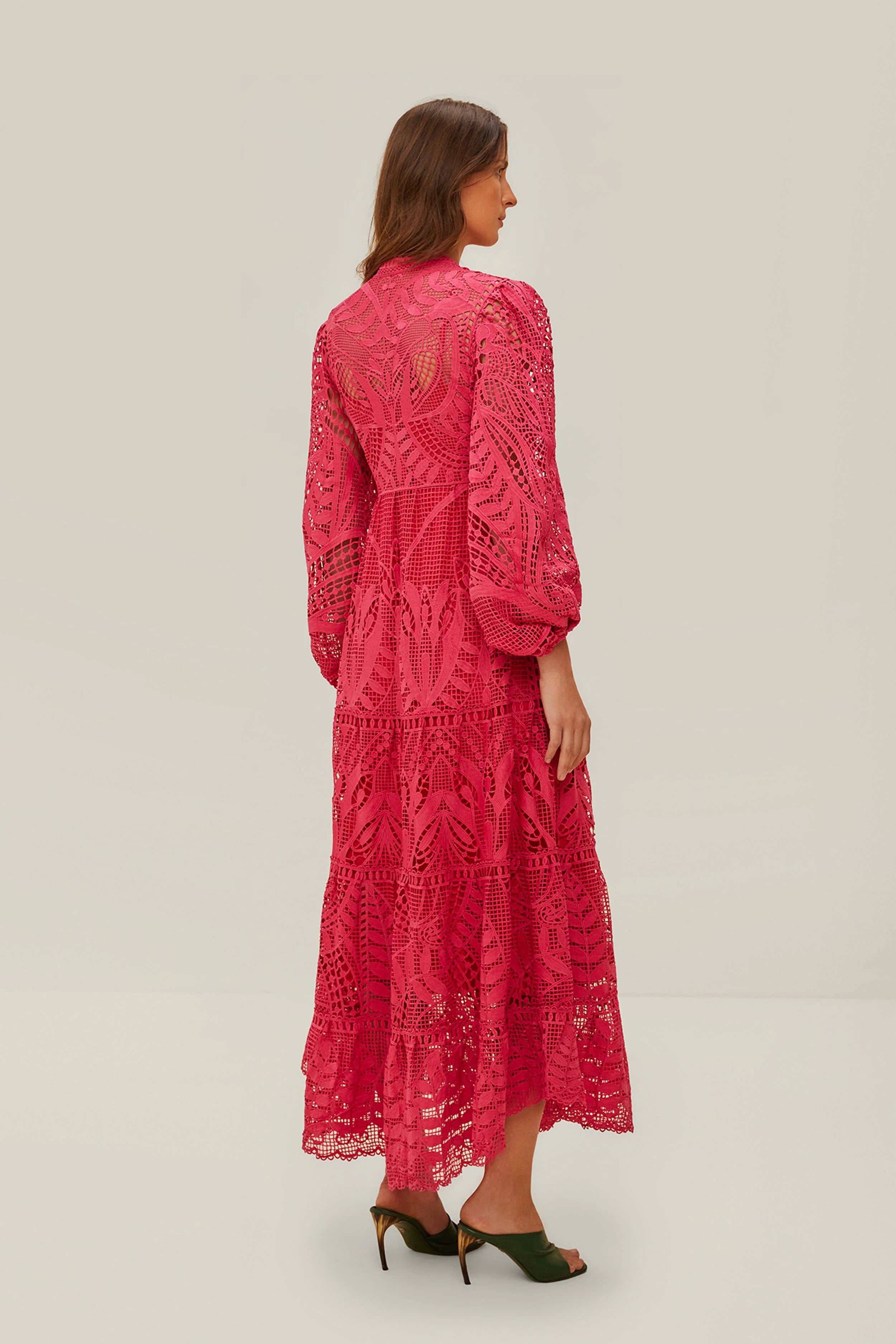 Pink Guipire Maxi Dress