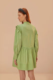 Green Open Yoke Mini Dress