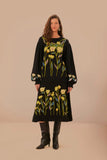 Black Farm Rio Flowers Embroidered Knit Skirt