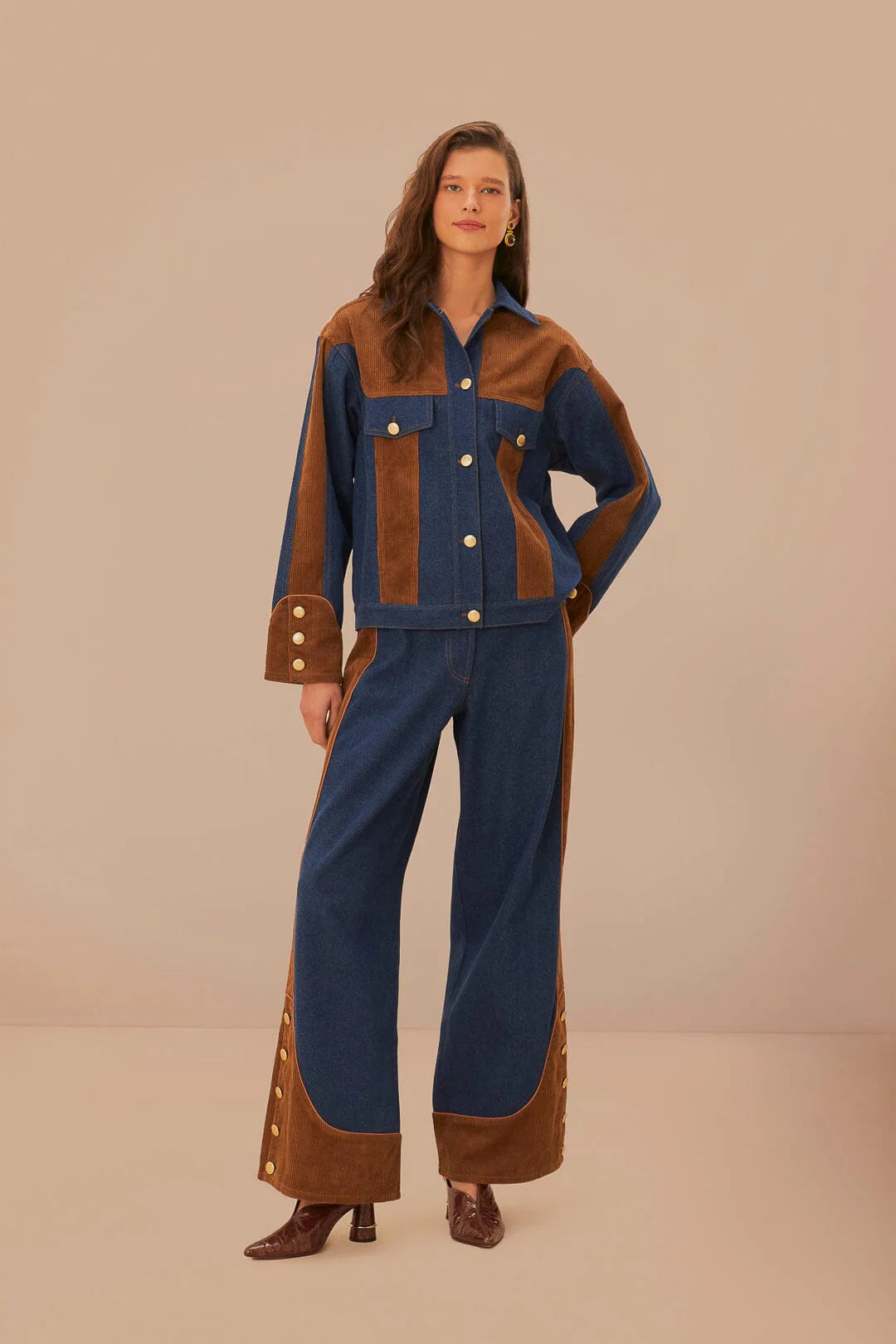 Western Denim Wide Pants Low Waisted