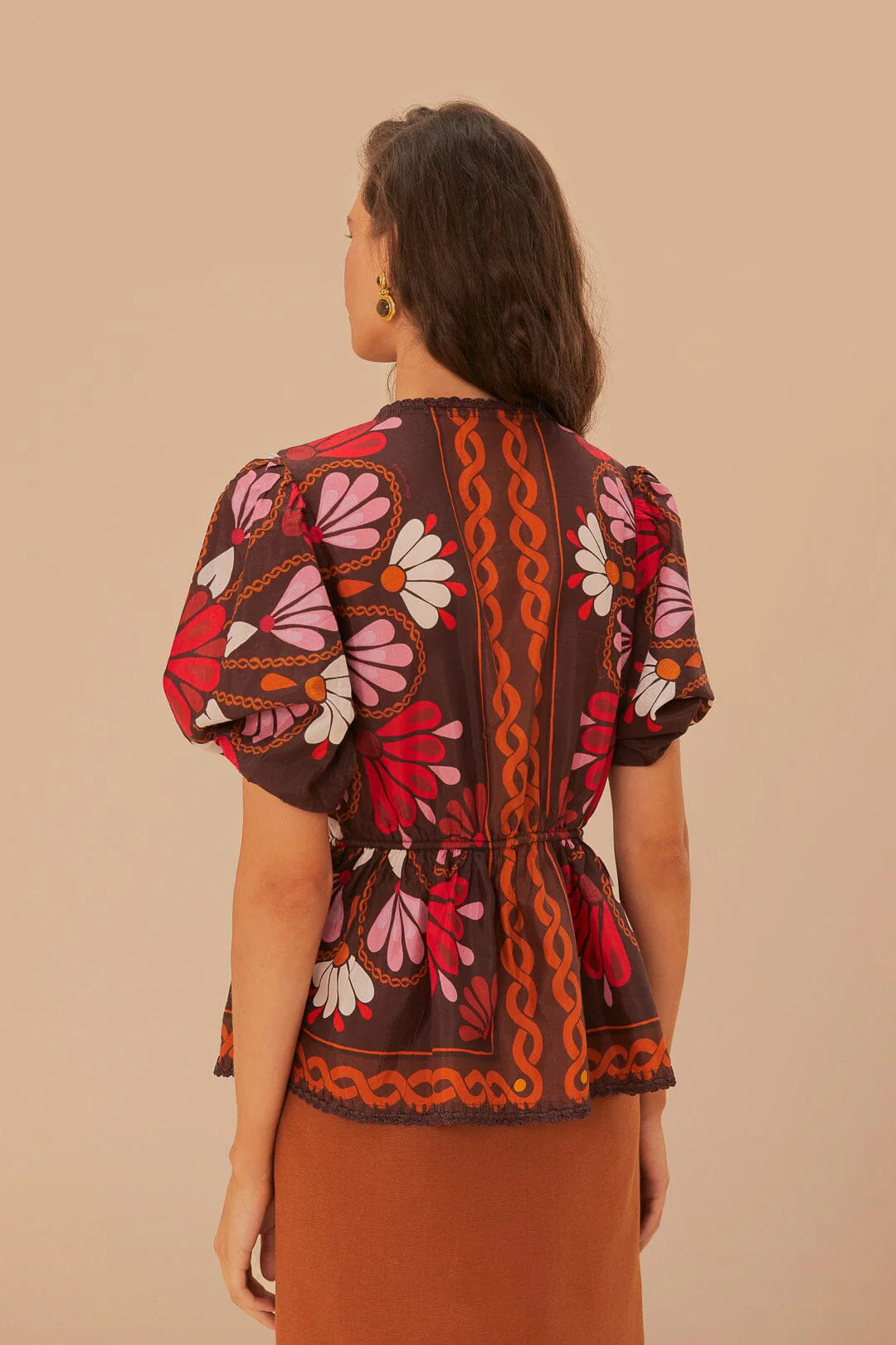 Miranda Brown Short Sleeve Blouse