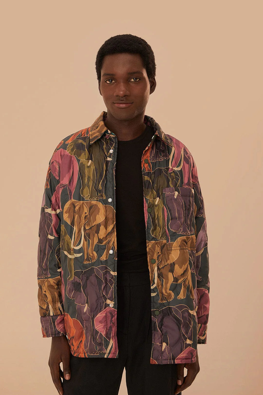 Elephants Reversible Puffer Shirt