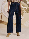 Dark Denim High Waist Snips Pants