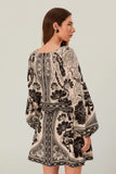 Off-White Flower Leopards Long Sleeve Blouse