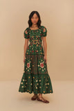 Green Pineapple Garden Organic Cotton Maxi Dress