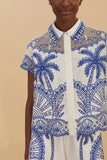 Blue Palm Trees Richelieu Collared Shirt