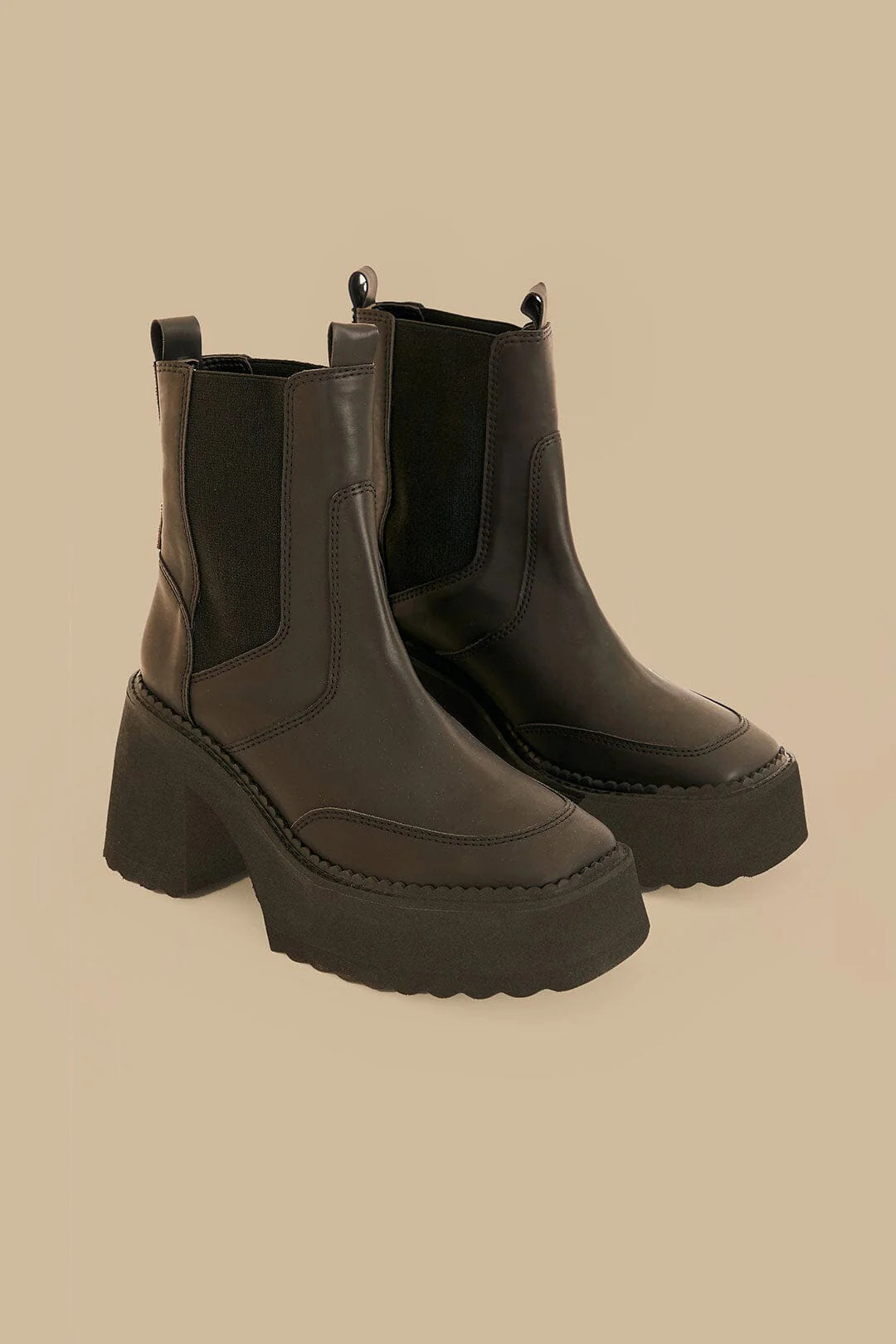 Black Block Heel Chelsea Boot