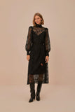 Lace Black Midi Dress