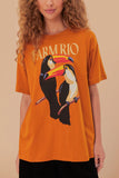 Brown Farm Rio Toucan Organic Cotton Relaxed T-Shirt