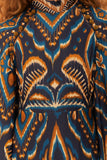 Blue Pineapple Ikat LENZING™ ECOVERO™ Viscose Mini Dress