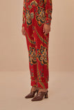 Red Maxi Floral Pajama Pants