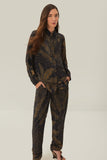 Black Golden Foliage Pajama Pants