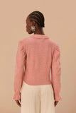 Light Pink Ruffle Knit Cardigan