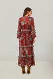 Red Tropical Landing Maxi Dress