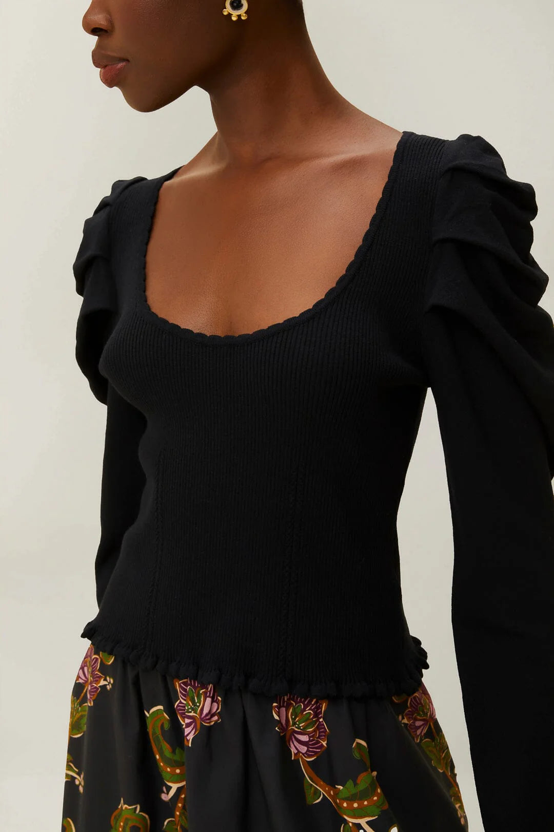 Black Knit Blouse