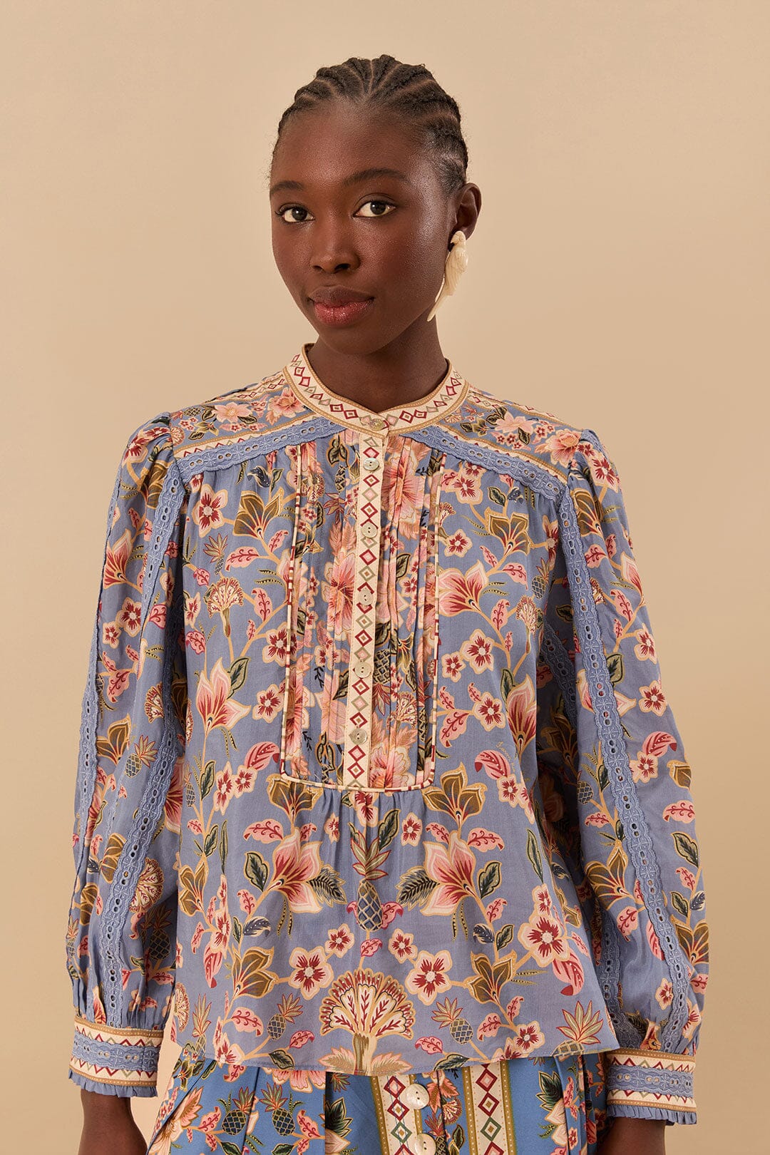 Blue Superbloom Tapestry Blouse