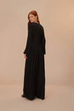 Black Long Sleeve Knot Jumpsuit