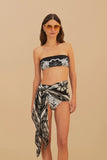 Black Flower Leopards Sarong