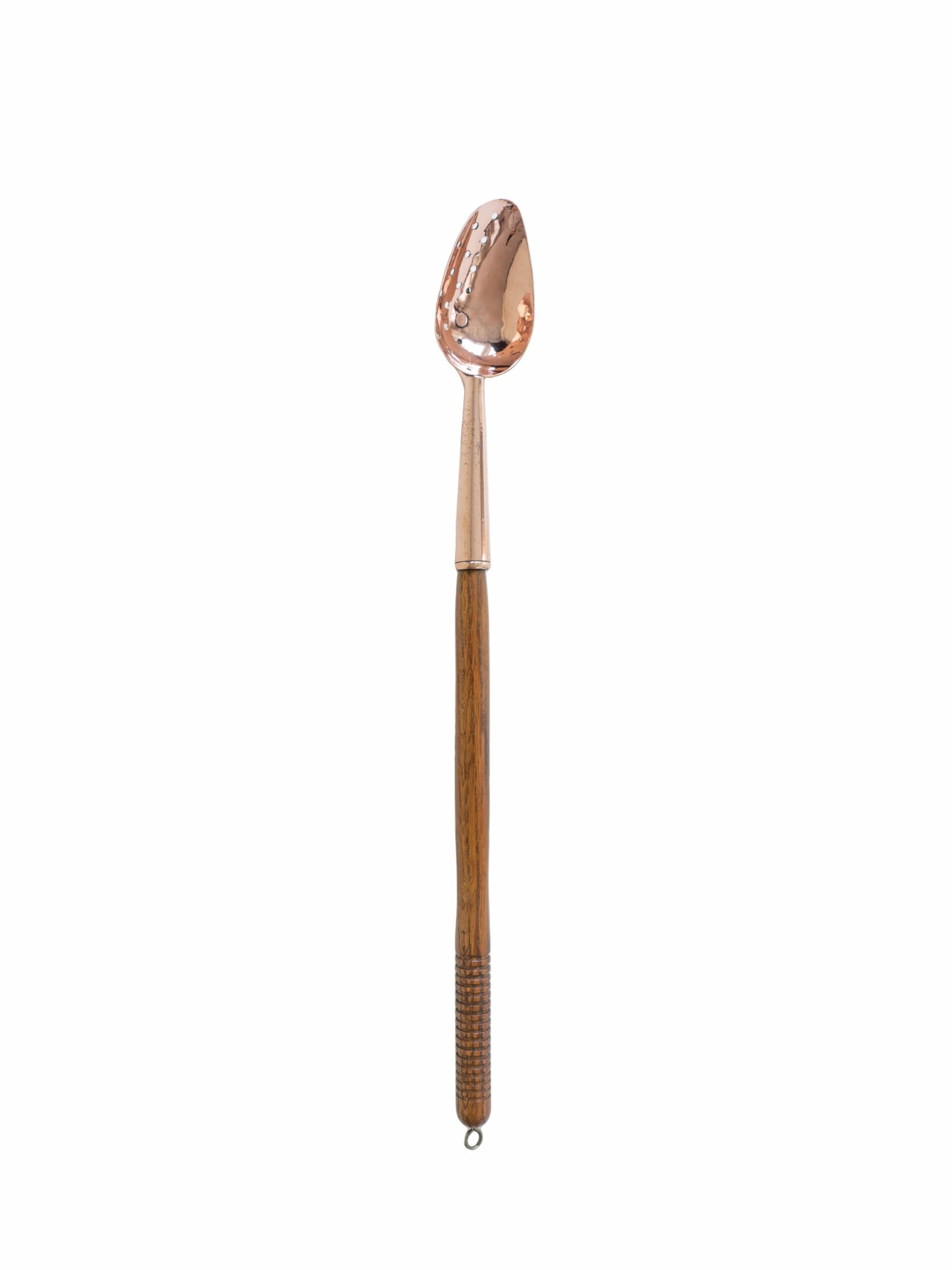 Vintage 1850s English Copper Straining Spoon