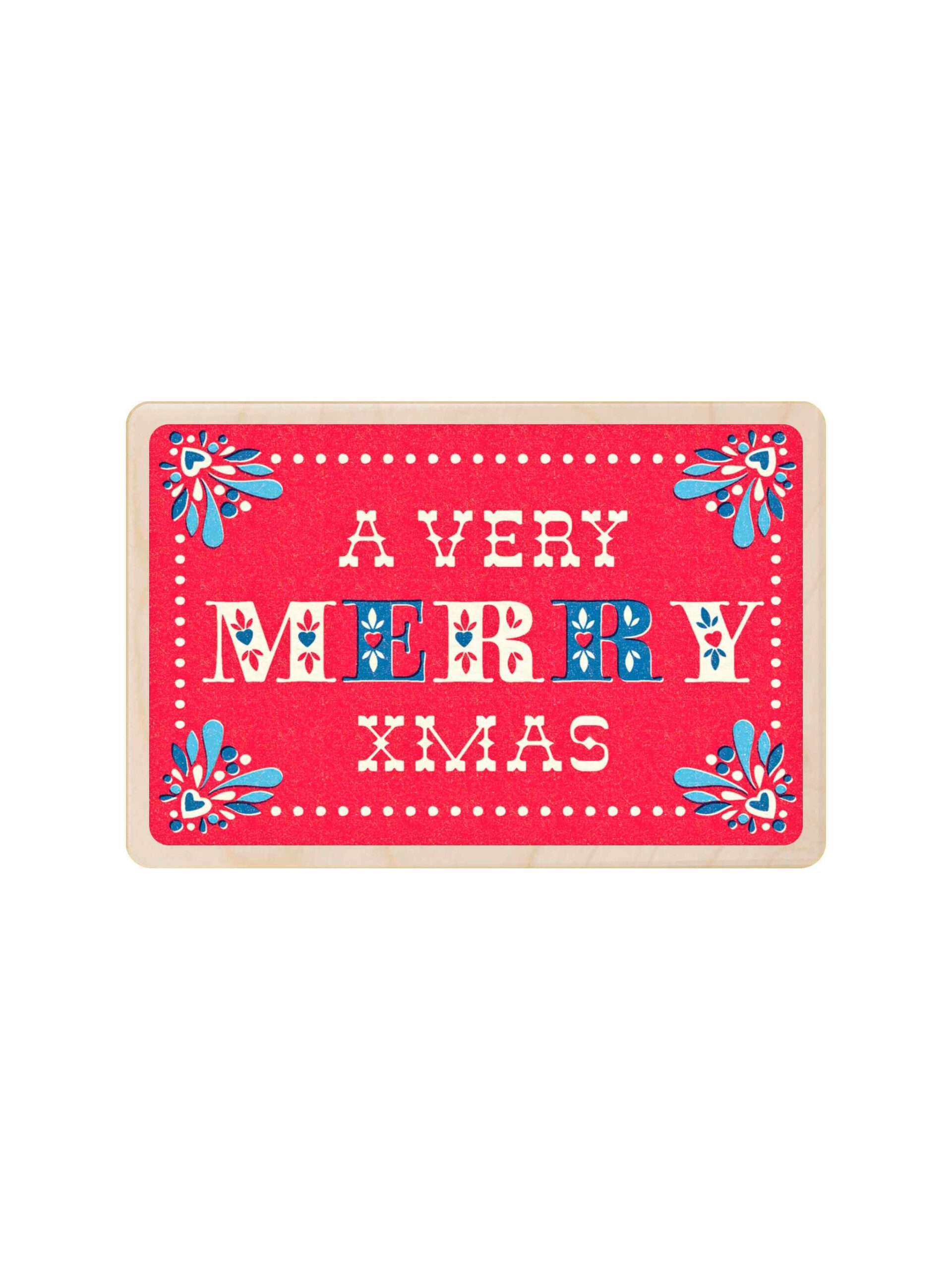 A Very Merry XMAS Wooden Postcard