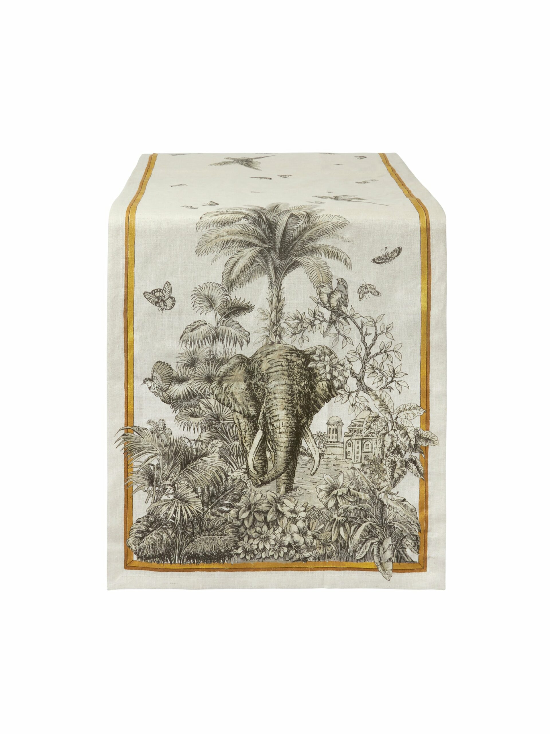 African Animals Linen Table Runner